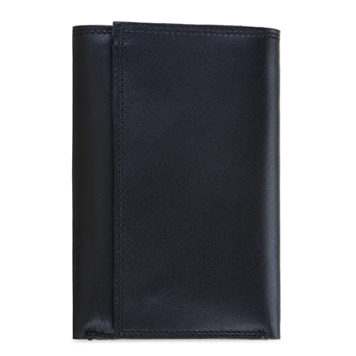 Mywalit Rfid Protected|Men Wallets|Men's Tri-fold Wallet with Zip Black-Blue