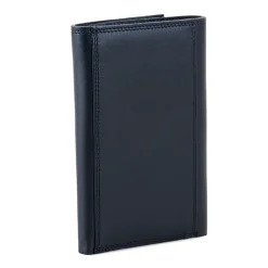 Mywalit Rfid Protected|Men Wallets|Men's Tri-fold Wallet with Zip Black-Blue