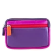 Women Mywalit Pouches|Zip Around Wallets|Small Leather Double Zip Purse Sangria Multi