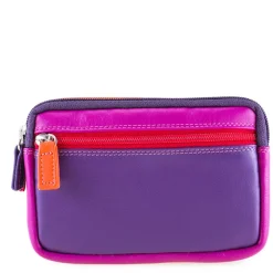 Women Mywalit Pouches|Zip Around Wallets|Small Leather Double Zip Purse Sangria Multi