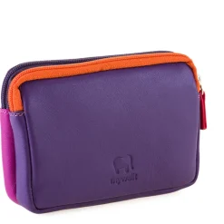 Women Mywalit Pouches|Zip Around Wallets|Small Leather Double Zip Purse Sangria Multi