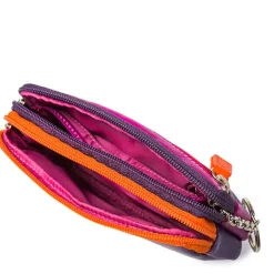 Women Mywalit Pouches|Zip Around Wallets|Small Leather Double Zip Purse Sangria Multi