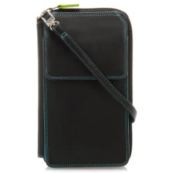 Women Mywalit Travel Organisers|Zip Around Wallets|Zip Round Multi Purse with Shoulder Strap Black Pace