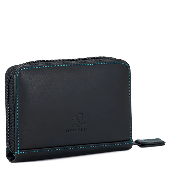 Women Mywalit Zip Around Wallets|Credit Card Holders|Zipped Credit Card Holder Black Pace